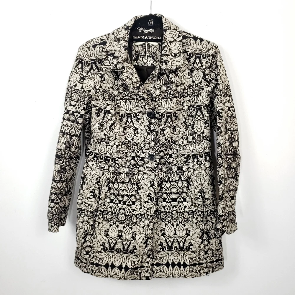 Tyler Boe tunic length Bali inspired print coat size 10 - Picture 8 of 12